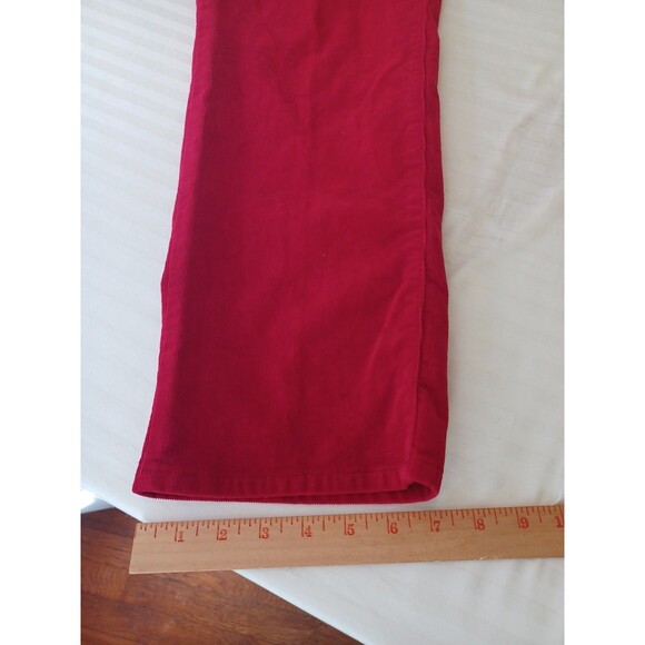Talbots red corduroy pants 16Petite high rise straight 5-pocket Christmas classi - Picture 12 of 12